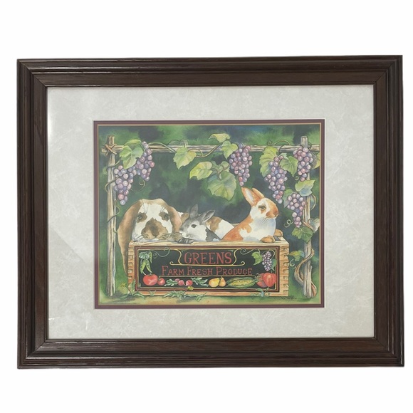 Rabbit Bunny Picture Farm Fresh Solid Wood Frame - Picture 3 of 11